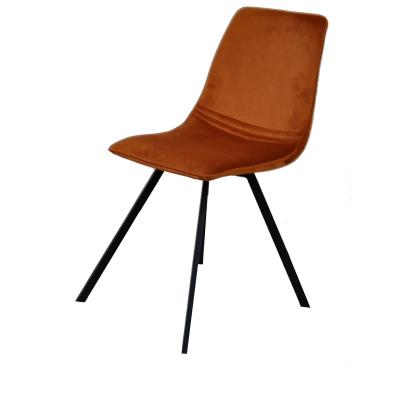 China Stable Modern PU Leather Vintage Industrial Style Dining Chair With Metal Legs for sale