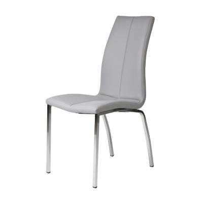 China Factory Sales Dining Room Furniture Comfortable Metal Legs Modern Stackable PU Leather Dining Chair for sale