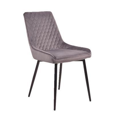 China Comfortable Wholesale Modern Dining Room Furniture High Back Fabric Dining Chair With Metal Leg for sale