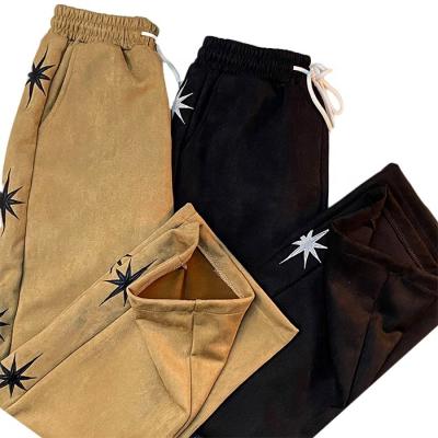 China Finch Garment Anti-wrinkle fashion streetwear embroidery trotter sports sweatpants mens casual corduroy pants for sale