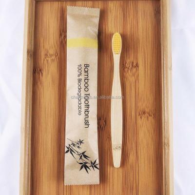 China Custom Wholesale Biodegradable Charcoal Long Pack Bamboo Toothbrush Eco-Friendly Individual Foldable Handle Natural Wood Bamboo Toothbrush for sale