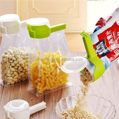 China Sustainable Seal Pour Food Storage Bag Clip Snack Sealing Sealer Clamp Food Saver Travel Kitchen Fresh Keeping Plastic Instruments for sale