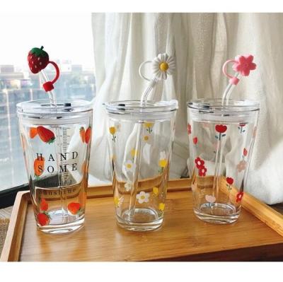 China CREATIVE Strawberry Juice Cloud Large Capacity Cup Clear Cup With Lids And Straws for sale