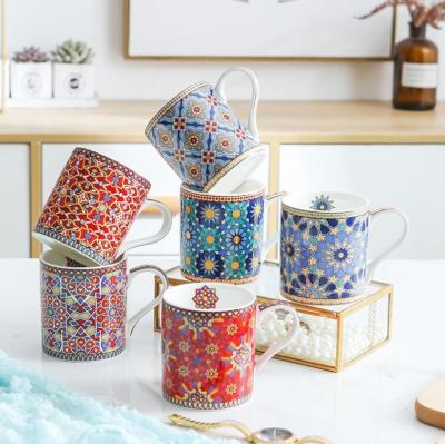 China Wholesale Promotional Gifts Stored Unique Ceramic Moroccan Coffee Mug Tea Cups for sale