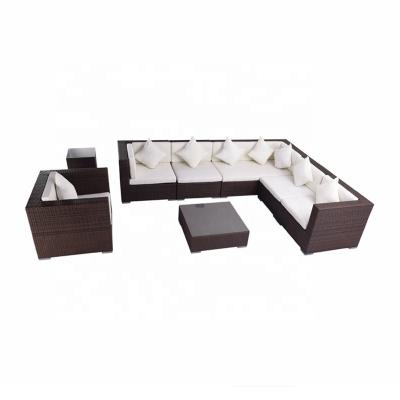 China OEM Eco-friendly Professional Factory Hot Sale UV-Protection Sectional Patio Sectional Waterproof Rattan Sofa Set for sale