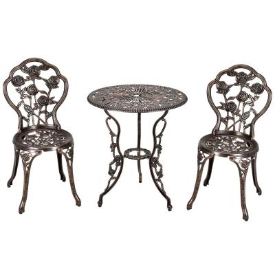 China OEM Eco-friendly Professional Factory Hot Sale Outdoor Furniture Cast Aluminum Waterproof Bistro Table Set for sale