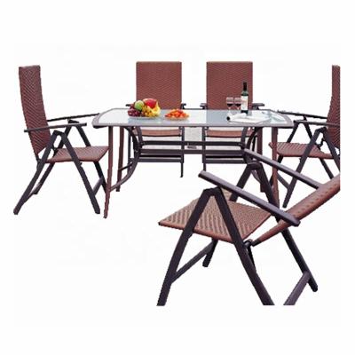 China Factory Hot Sale OEM UV-Protection Eco-friendly Waterproof Professional Garden Furniture Classic Rattan Dining Set for sale