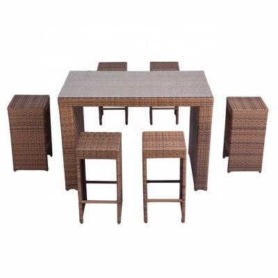 China Factory Hot Sale OEM UV-Protection Eco-friendly Waterproof Professional Garden Furniture Classic Rattan Dining Set for sale