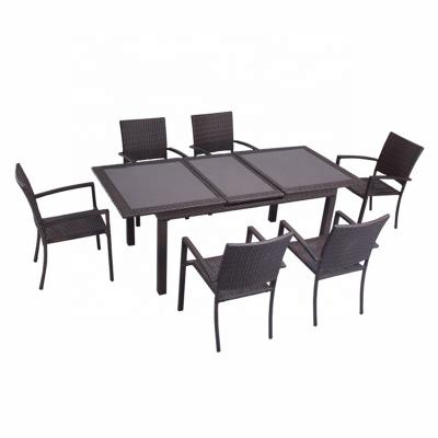 China Factory Eco-friendly Professional Waterproof UV-Protection Hot Sale OEM Furniture Outdoor Garden Rattan Dining Set for sale