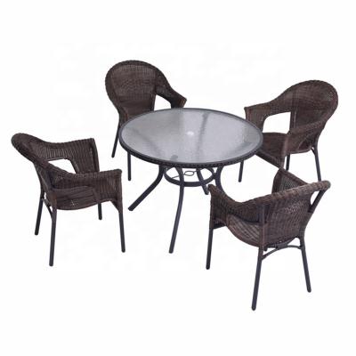 China Factory Eco-friendly Professional Waterproof UV-Protection Hot Sale OEM Furniture Outdoor Garden Rattan Dining Set for sale