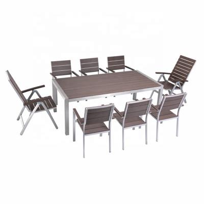 China OEM Eco-friendly Hot Sale Professional Factory Waterproof Outdoor Furniture Stainless Steel Table Set for sale