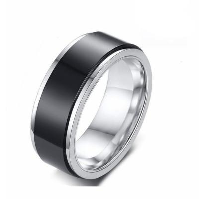 China Punk 2022 Stainless Steel Simple Rotating Spinner Plain Worry Creative Free Shipping Rings For Men for sale