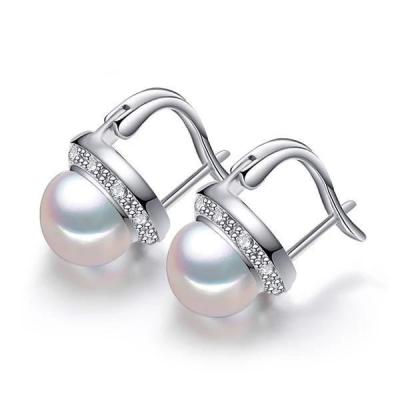 China Oorbellen Stud Women Girls Lady Beautiful Trendy Pearl Earrings Romantic White Pink Tasty Silver Silver for sale