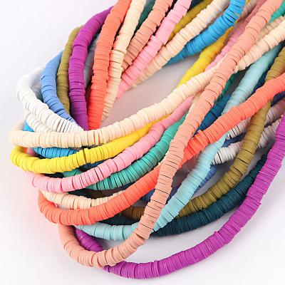 China Diy Ceramic Handmade Polymer Round Clay Disc Spacer Beads Bulk Colorful For Necklace Bracelet Making for sale