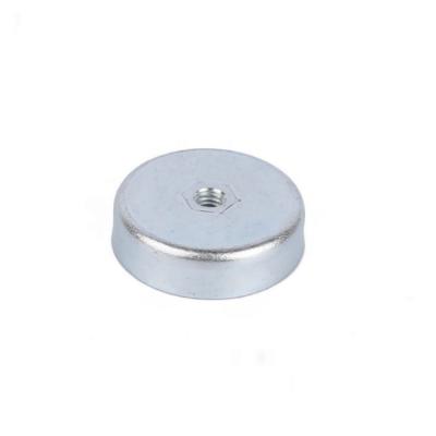 China Free Sample Super Strong Flat Threaded Hole Pot Ferrite Ceramic Magnetic Cup Magnet for sale