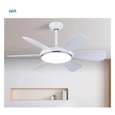 China With Light Practical Energy Saving Modern DC 6 Leaf Remote Control Ceiling Fans With Led Lights for sale