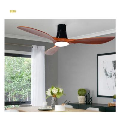 China With Light High Quality Simple Elegant 3 Leaf 54 Inch Wooden Ceiling Fan With Remote Control Light for sale