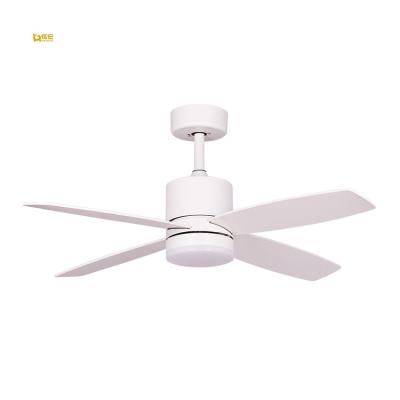 China With Light Minimalist 52 Inch Modern White Remote Control Ceiling Fan 4 Blade With Led Lights for sale