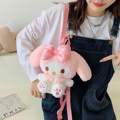 China Cute Kulomi Backpack Sanrio Yugui Dog Plush Cartoon Shoulder Bag Girls Kulomi Cross - Body Bag Parent-child Gift for sale