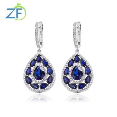 China CLASSIC High Quality Tasty Natural Sapphire Earrings 925 Sterling Silver Personalized Stud Earrings Women for sale