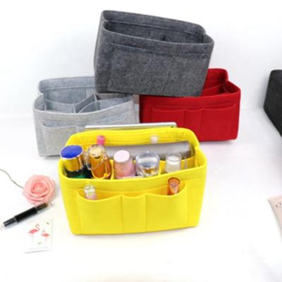 China Fashion Multi-Size Felt Bag Organizer Cosmetic Purse Insert Felt Bag Organizer for sale