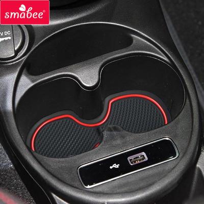 China SAMBEE Durable Car Door Slot Cup Anti-Slip Mat For Fiat 500 2016 - 2020 Turbo Mats Accessories Anti-Slip Door Protection Rubber Coaster Sticker for sale