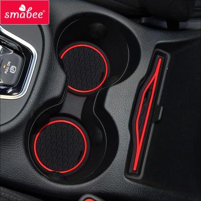 China Waterproof / Durable Anti-Slip Cup Mat For Jeep Cherokee SMABEE Door Slot KL 2014 2015 2016 2017 2018 2019 Accessories Mats Rubber Door Pad Non-Slip for sale