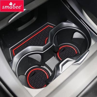 China Durable SMABEE Door Slot Cup Protector For BMW X1 F48 2016 2017 2018 2019 Coaster Anti-Slip Car Sticker Mat Interior Accessories Rubber Mats for sale