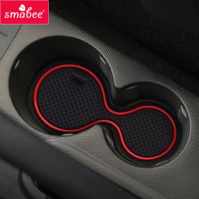 China Durable/SMABEE Door Slot Cup Waterproof Anti-skid Pad For RENAULT CAPTUR 2013-2017 Car Mat Accessories Rubber Pad Cup Holders Non-slip Mats for sale