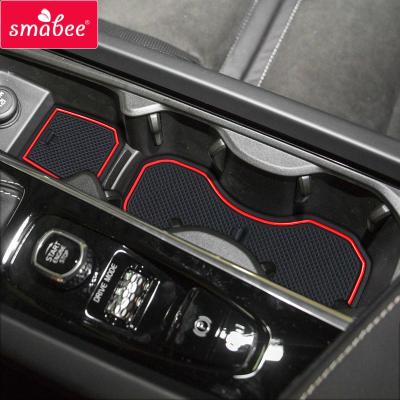 China Waterproof/Durable Anti-Slip Cup Mat For VOLVO XC60 2018 SMABEE Door Slot 2019 2020 Accessories Mats Rubber Door Pad Coaster Non-Slip Car Sticker for sale