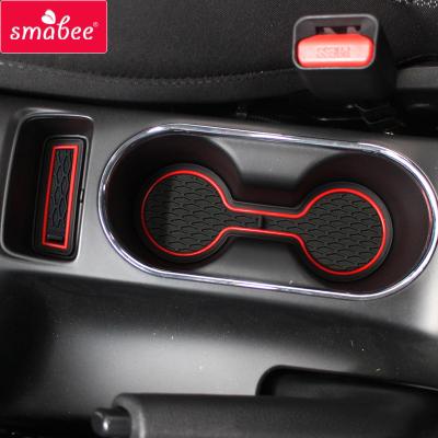 China Durable/Waterproof Anti-Skid Slot Mat For KIA Forte yard 2013 SMABEE Door 2014 2015 2016 2017 2018 K3 Cerato Antiskid Cup Holders Pad Accessories for sale