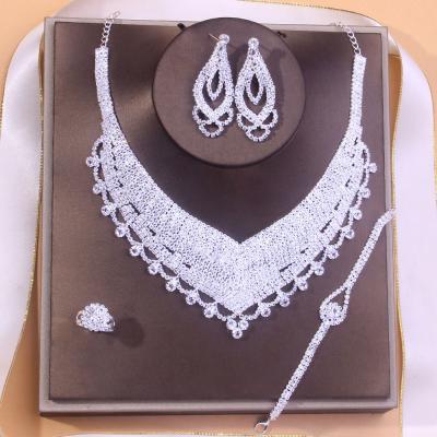 China SHT544 CLASSIC high quality fashion bridal jewelry set rhinestones women jewelry set wedding jewelry sets for sale