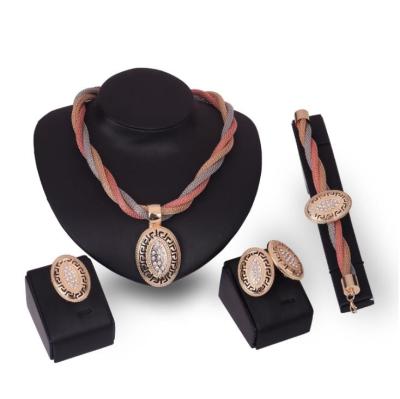 China Wholesale Jewelry Set Gold Fashion Alloy African Style Jewelry Set Fashion Chains Jewelry Set for sale