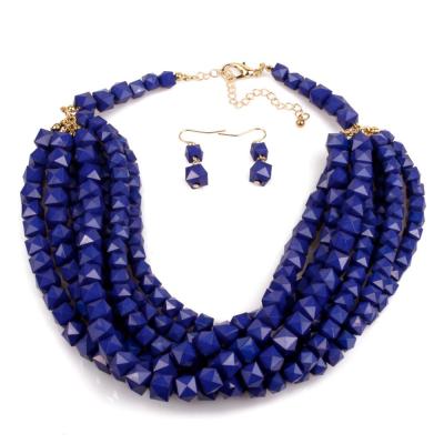 China T1470 BOHEMIA Fashion Beads African Beads Jewelry Set Necklace And Earrings Set Women Jewelry Set Wholesale for sale