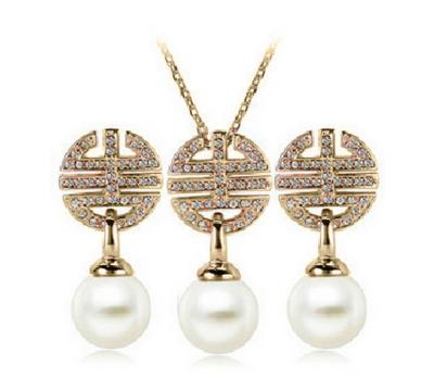 China HA1269 Fashion Pearl Jewelry Set Dubai Jewelry Set Alloy Necklace And Earring Set CLASSIC for sale