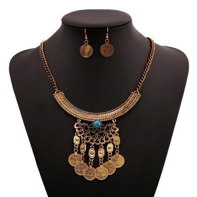 China ZQT392 Hot Selling Vintage Fashion Necklace And Earrings Set Costume Jewelry Set Wholesale for sale