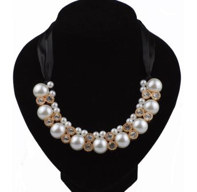 China BOHEMIA fashion black sliver necklaces alloy gold plated pearl necklaces women necklace wholesale QQ673 for sale