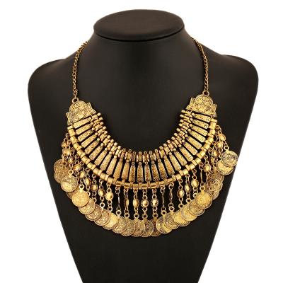 China Vintage XDXL027 Large Heavy Coin Necklaces Zinc Alloy Chunky Casual/Sporty Collar Necklaces For Women for sale