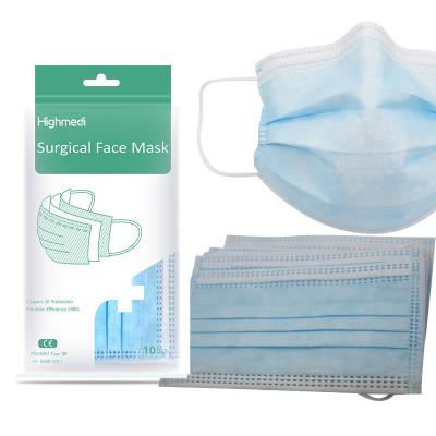 China Comfortable Fit Disposable Surgical Mask 3 Ply Non Woven Face Mask Breathable Face Shield for sale