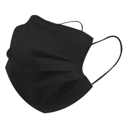 China Comfortable Fit Face Mask Black Disposable Medical Nonwoven Face Mask 3 Ply for sale