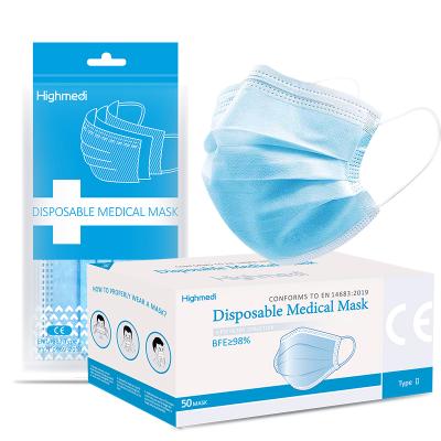 China Buy Comfortable Fit Mask Factory Supply Medical Wear 3 Ply Nonwoven Disposable Face Mask for sale