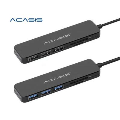 China Laptop/PC/Desktop Acasis New Slim High Speed ​​USB 2.0 3.0 Hub Card Reader External 5 Usb Left Splitter With Ports Adapter Hub Card Reader laptop 5 for sale