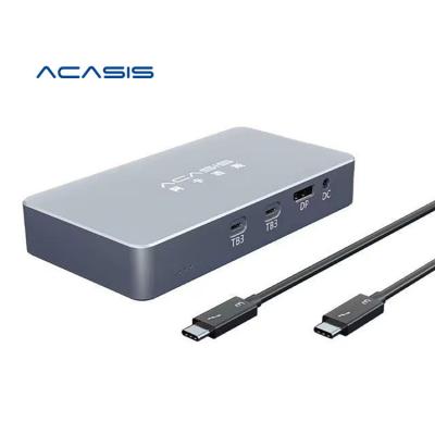 China Acasis M.2 NVME HDD Enclosure USB4.0 Docking Station Aluminum Dual Disk Type C Into USB 3.0 Hard Disk Box for sale