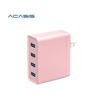 China ACASIS Mobile Phone Charging USB Fast Charger, 4 Left Charger Adapter Wall USB Fast Charging For Mobile Phone for sale