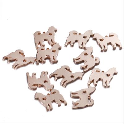 China FASHIONABLE Cute Animal Accessories Stainless Steel Gold Akita Dog Charm for sale