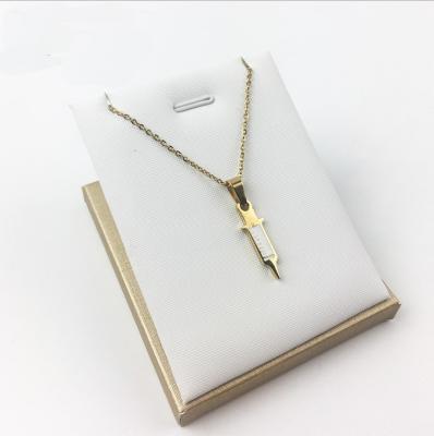 China FASHIONABLE Unique Creative Stainless Steel 18k Gold Plated White Enamel Syringe Medical Charms for sale