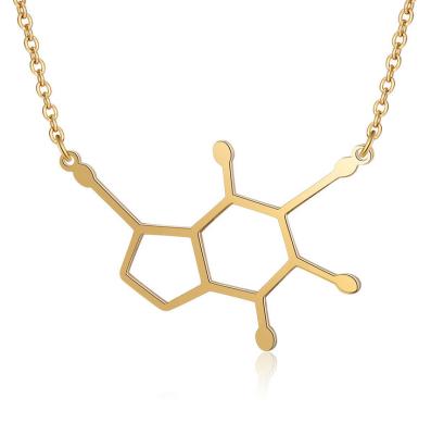 China TRENDY Stainless Steel Medical Science Jewelry Gold Melanin Necklace for sale