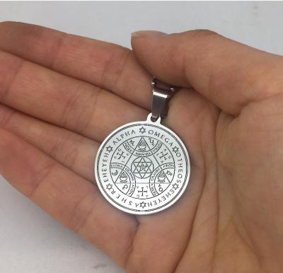 China CLASSIC Custom New Mens Silver Stainless Steel Amulet Astrology Necklace for sale