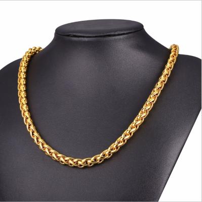 China CLASSIC Stainless Steel Men's Punk Gold 2.5mm-6mm Thick Franco Chain Necklace for sale