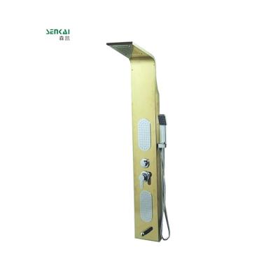 China With SZ31 Gold Slide Bar Apartment Mirror Copper Valve Body Shower Panel for sale